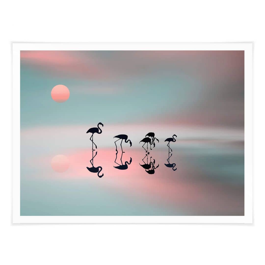 Kaeppel Poster Natalia - Flamingo Familie Valentinstagsangebot