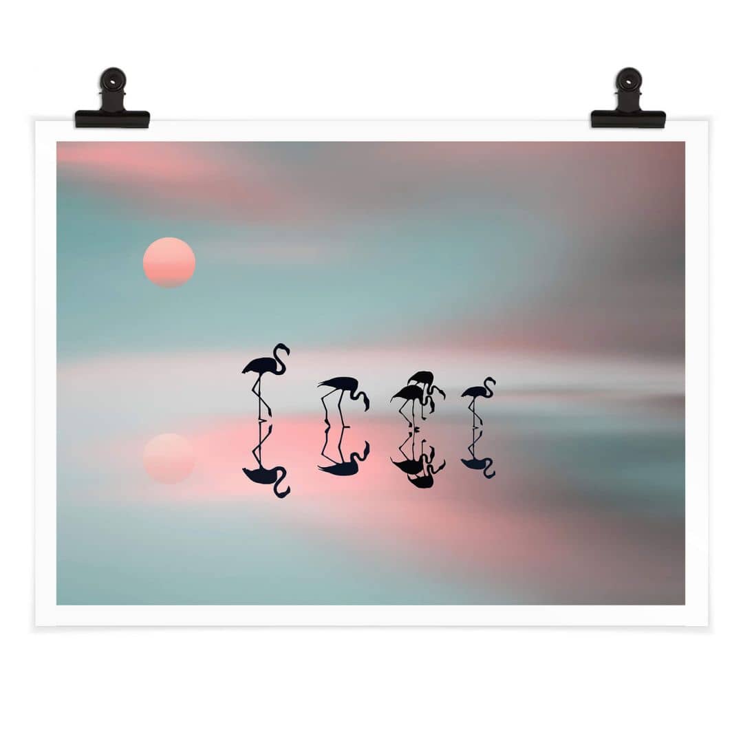 Kaeppel Poster Natalia - Flamingo Familie Valentinstagsangebot