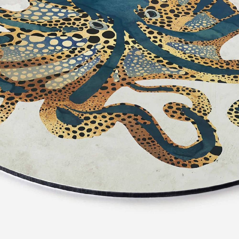 Kaeppel Alu-Dibond SpaceFrog Designs - Goldener Oktopus - Rund Discount Store für neue Produkte