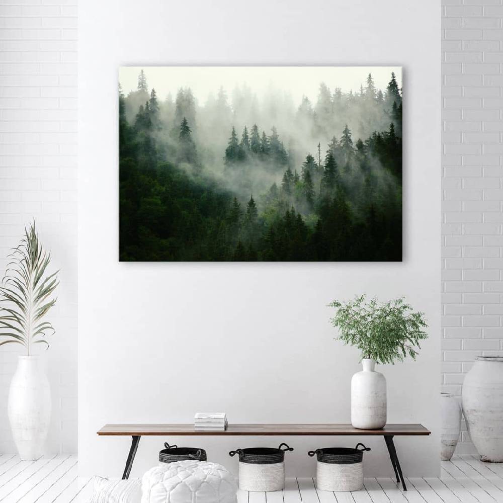 Kaeppel Leinwandbild, Wald im Nebel 50% Rabatt mit kostenlosem Versand