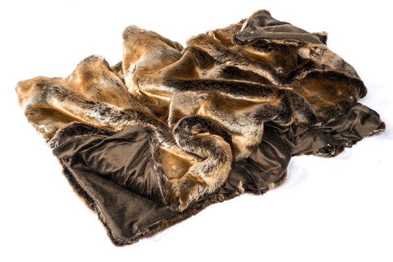 Ritter Decken Zobel Webpelzdecke braun-gold meliert