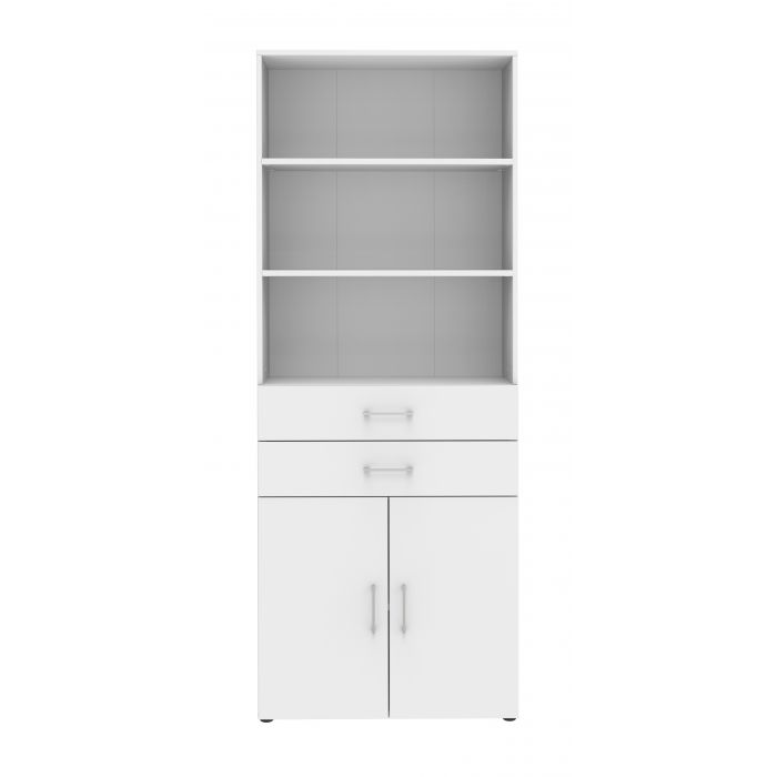 Röhr Bush Schrank in Weiß mit 3 Regalablagen und 2 Schubkästen Zeitlich begrenztes Angebot