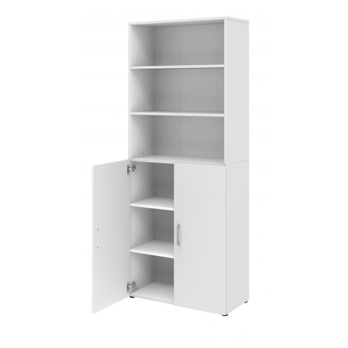 Röhr Bush Schrank in Weiß mit 3 offenen Regalablagen Blitzangebot
