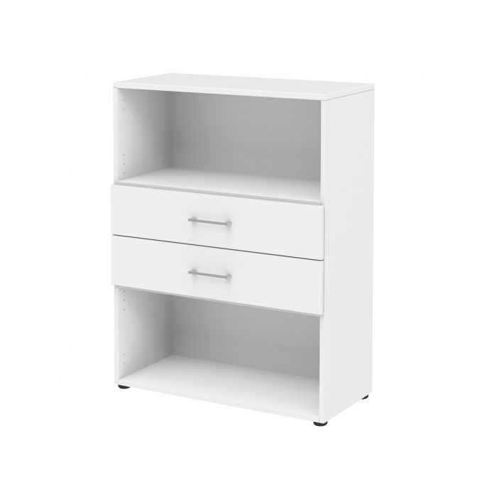 Röhr Bush Regal/TV Sideboard in Weiß mit max. 3 Fächer in Ordnerhöhe
