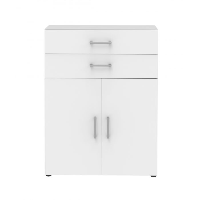 Röhr Bush Highboard in Weiß mit 2 Türen und 2 Schubkästen für 3 Ordnerhöhen Wochenangebot