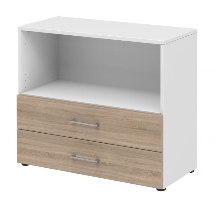 Röhr Bush Regal/Sideboard in Sonoma Eiche Nachbildung mit max. 2 Fächer in Ordnerhöhen Black Friday Preise