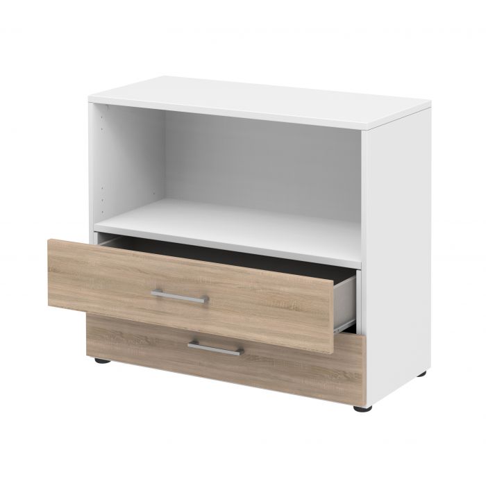 Röhr Bush Regal/Sideboard in Sonoma Eiche Nachbildung mit max. 2 Fächer in Ordnerhöhen Black Friday Preise