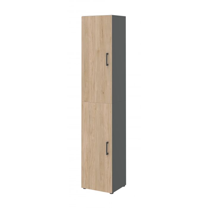 Röhr Bush Schrank in Anthrazit und Hickory Nachbildung mit 2 Türen Schlussverkauf