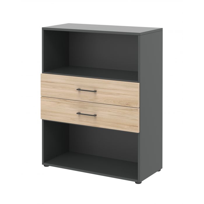 Röhr Bush Regal/TV Sideboard in Hickory Nachbildung mit max. 3 Fächer in Ordnerhöhe