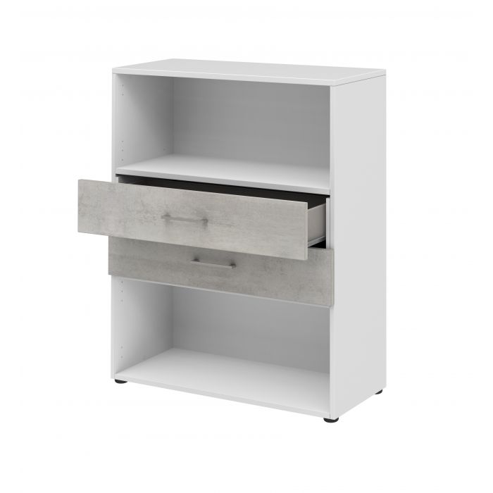 Röhr Bush Regal/TV Sideboard in Beton Nachbildung mit max. 3 Fächer in Ordnerhöhe Weihnachtsangebot