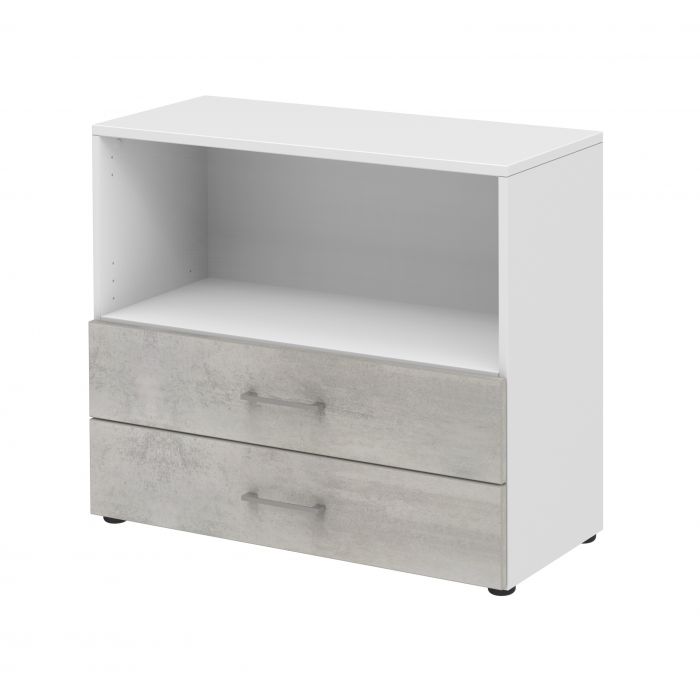 Röhr Bush Regal/Sideboard in Beton Nachbildung mit max. 2 Fächer in Ordnerhöhen Vatertagsangebot