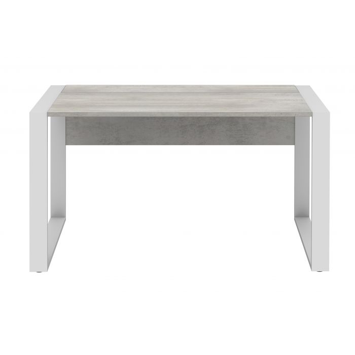 Röhr Bush Schreibtisch in Beton Nachbildung mit Kufenfußgestell und integriertem Kabelmanagement Top Angebot