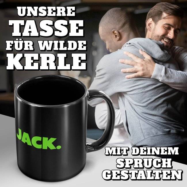 Tassendruck Schwarze selbst gestalten - mit 5 Zeilen Wunschtext Sonderangebote