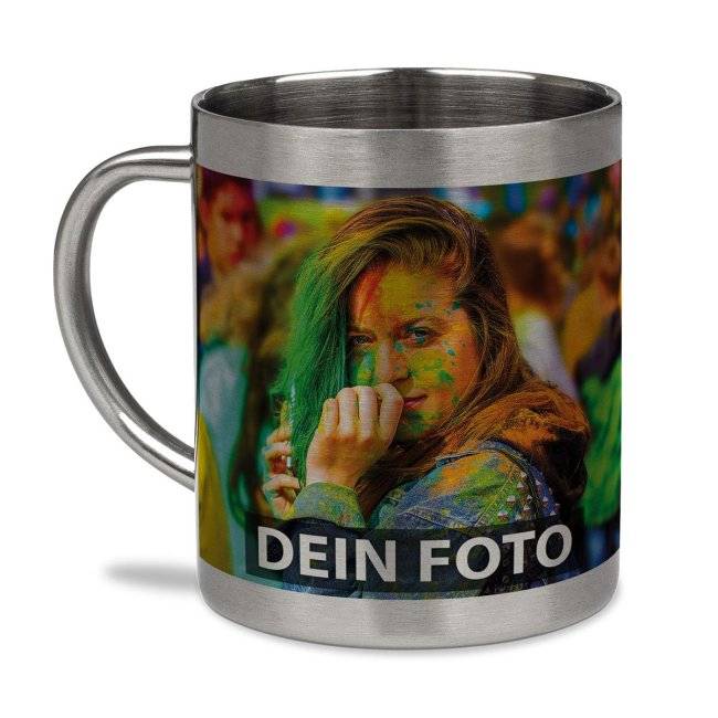 Tassendruck Edelstahl Thermobecher groß