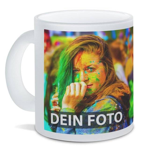 Tassendruck Glastasse satiniert