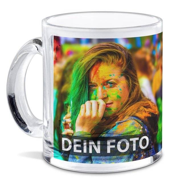 Tassendruck Glastasse klar