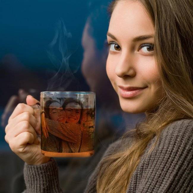 Tassendruck Glastasse klar Im Verkauf