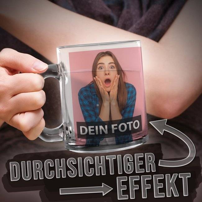 Tassendruck Glastasse klar Im Verkauf