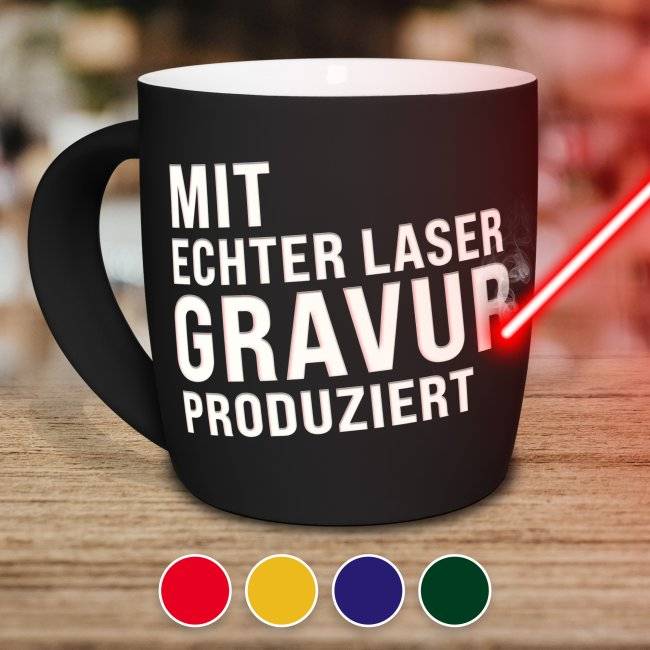 Tassendruck Gummierte Keramik mit Gravur zum selbst Beschriften im Angebot