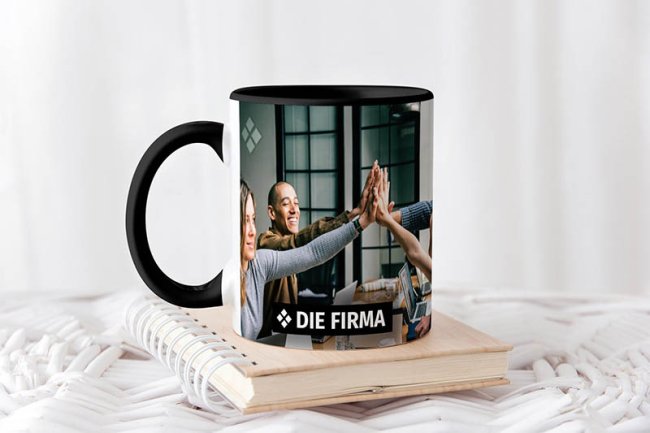 Tassendruck Panoramatasse Innen/Henkel schwarz Flash Sale