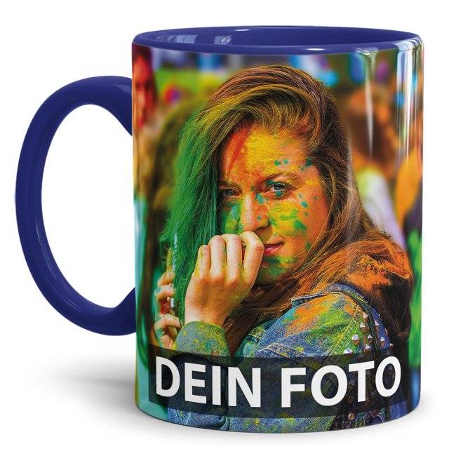 Tassendruck Panoramatasse Innen/Henkel dunkelblau Cyber Monday