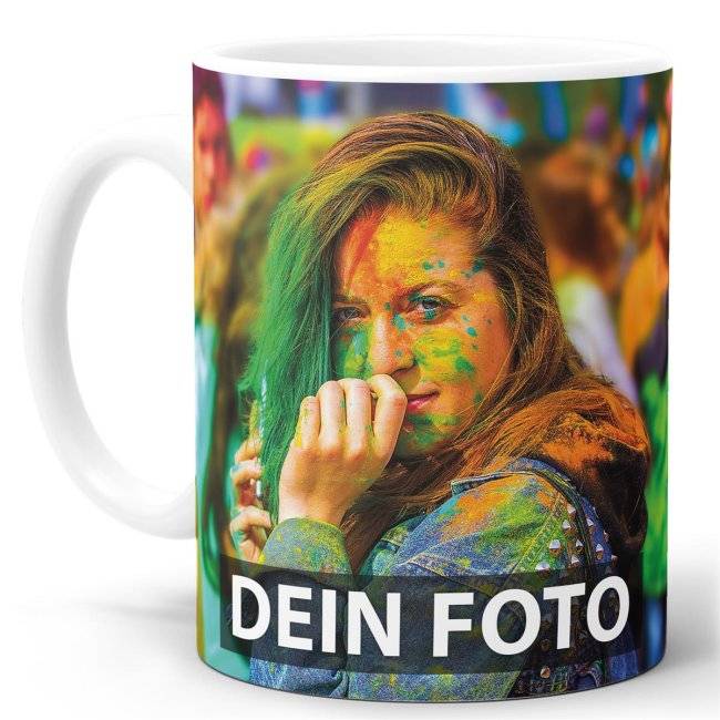 Tassendruck Panoramatasse MATT weiß Osterangebot