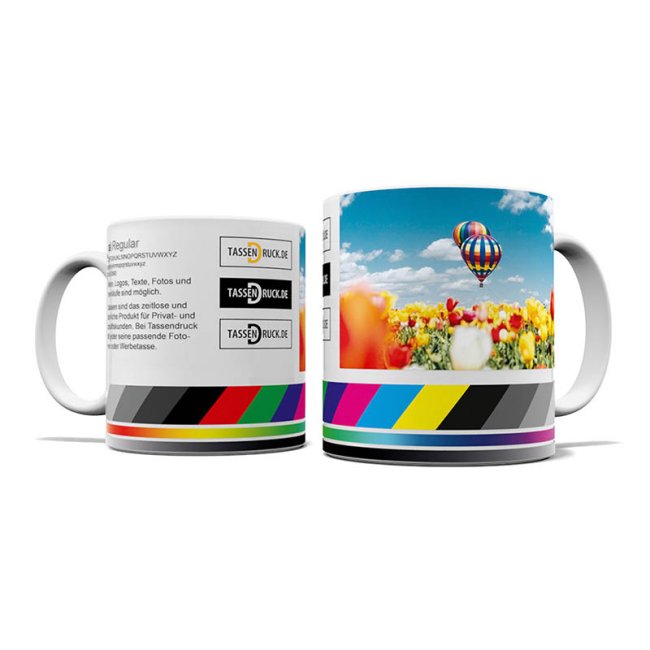 Tassendruck Panoramatasse MATT weiß Osterangebot