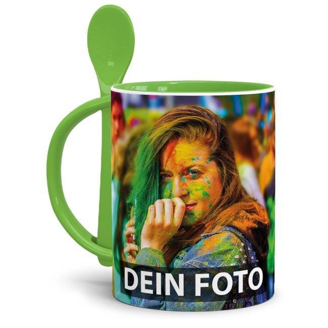 Tassendruck Löffeltasse Klassik grün Kauf eins, bekomm eins gratis
