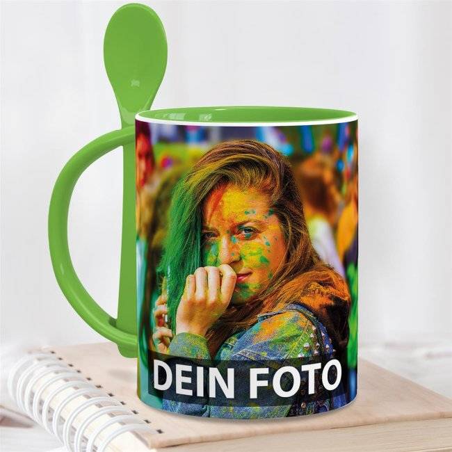 Tassendruck Löffeltasse Klassik grün Kauf eins, bekomm eins gratis