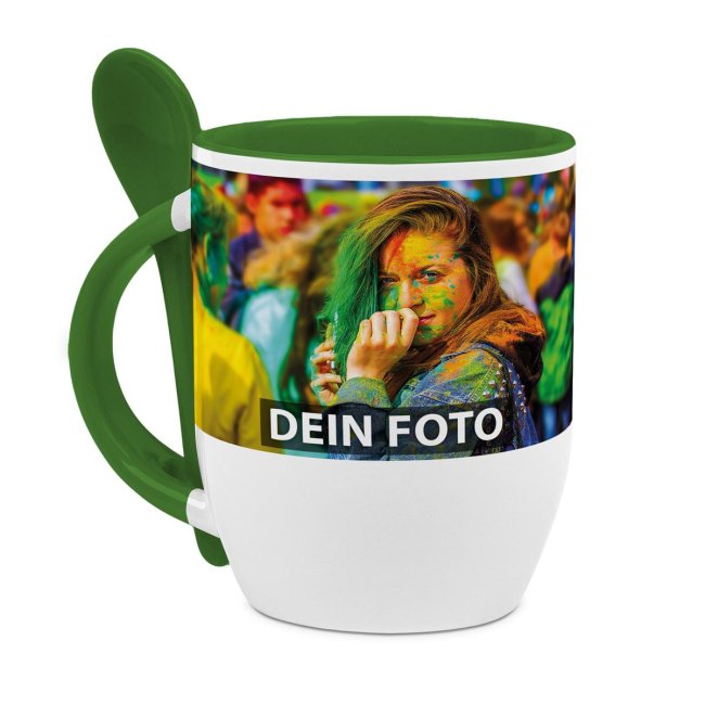 Tassendruck Löffeltasse grün