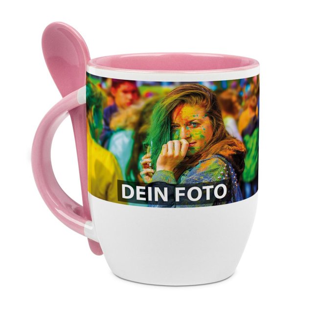Tassendruck Löffeltasse rosa