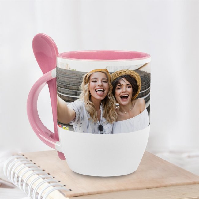 Tassendruck Löffeltasse rosa Kostenlose Rückgabe