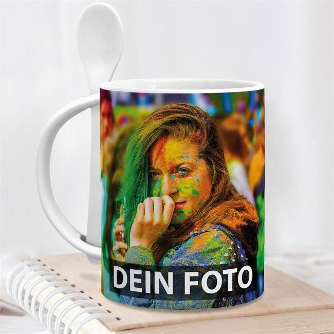 Tassendruck Löffeltasse Klassik weiss Begrenzte Freigabe