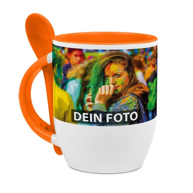 Tassendruck Löffeltasse orange