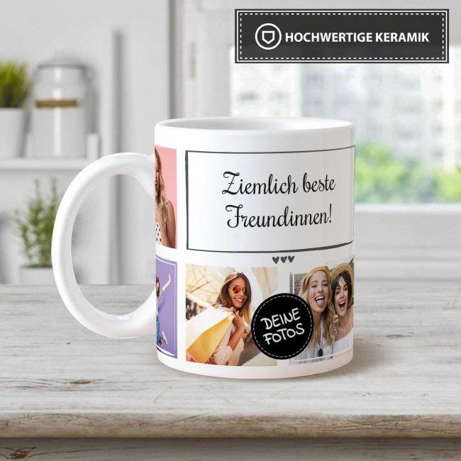Tassendruck mit Fotocollage und Wunschtext - verschiedene Designs Sonderangebot der Fabrik