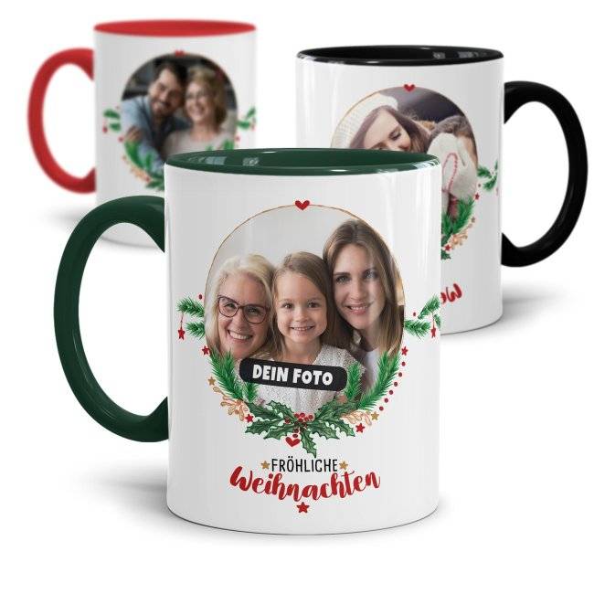 Tassendruck Weihnachtstasse mit Foto selbst gestalten - Frohe Weihnachten Bis zu 55% Rabatt