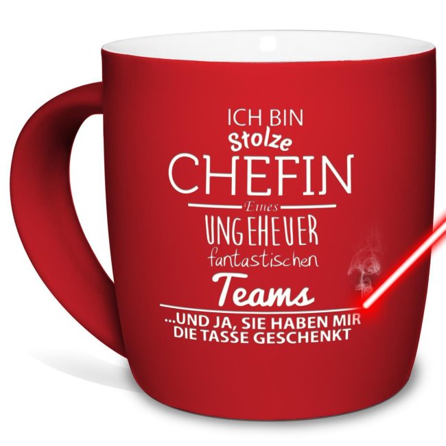 Tassendruck Tassen mit Lasergravur - Chef und Chefin eines fantastischen Teams 50% Rabatt für begrenzte Zeit