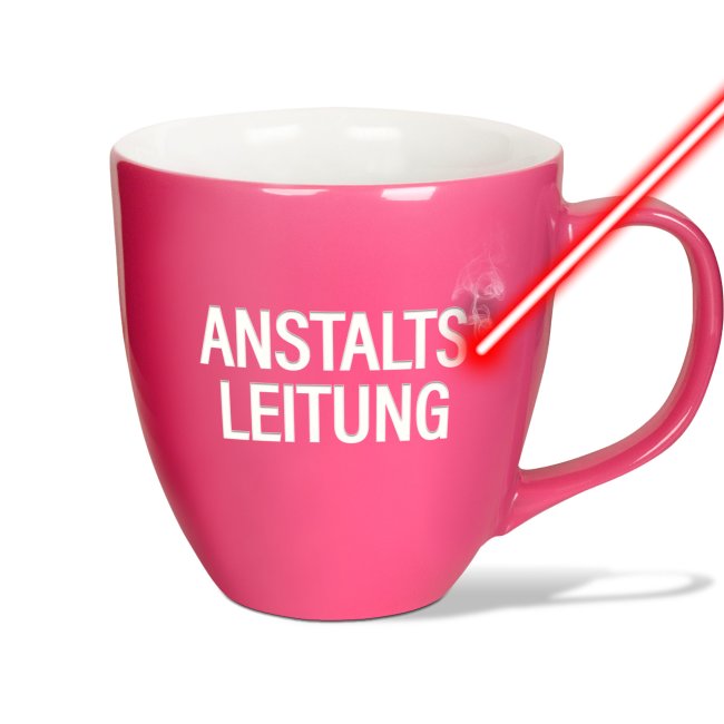 Tassendruck Hochglänzende Porzellantasse mit Gravur - XXL Jumbotasse - Anstaltsleitung - Glossy 2025