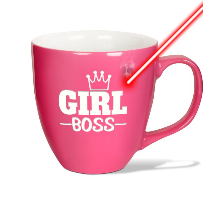Tassendruck Hochglänzende Porzellantasse mit Gravur - XXL Jumbotasse - Girl BOSS - Glossy Effect