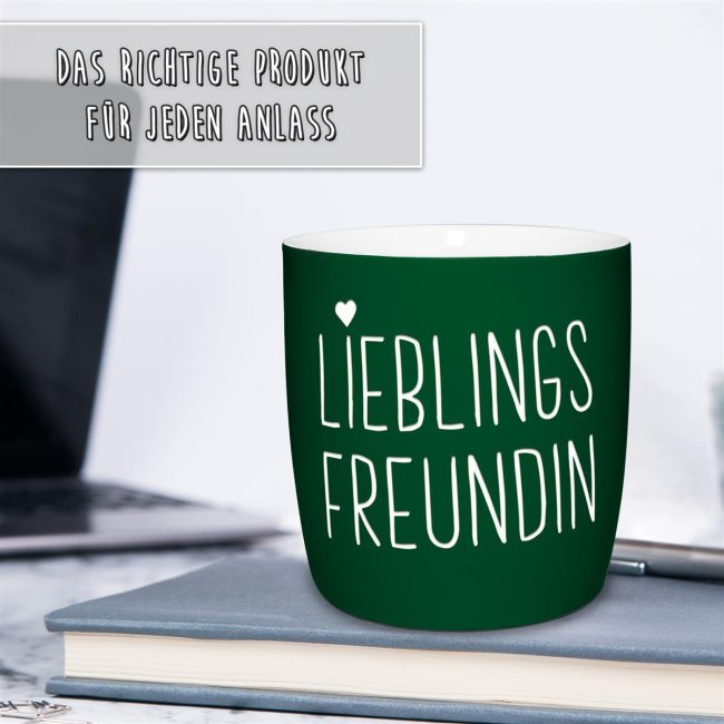 Tassendruck mit Lasergravur - Lieblingsmensch - für beste Freunde und Familie Angebote