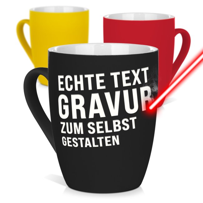Tassendruck Gummierte, schmale mit Textgravur