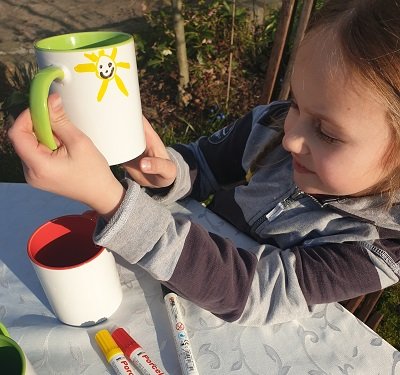 Tassendruck Basteltasse Innen & Henkel farbig Blitzverkäufe
