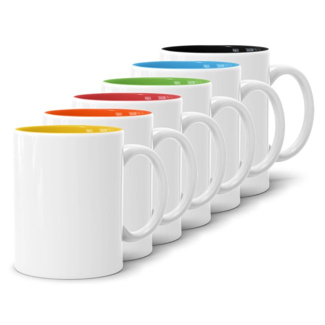 Tassendruck Basteltasse Innen farbig