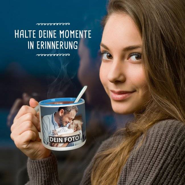 Tassendruck Fototasse POTT innen hellblau Begrenztes Angebot