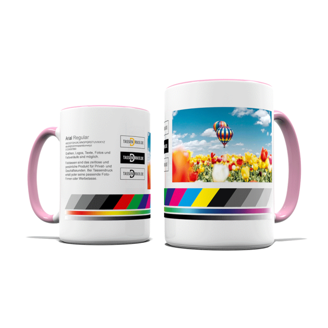 Tassendruck Fototasse Jumbo innen/Henkel rosa Weihnachtsangebot