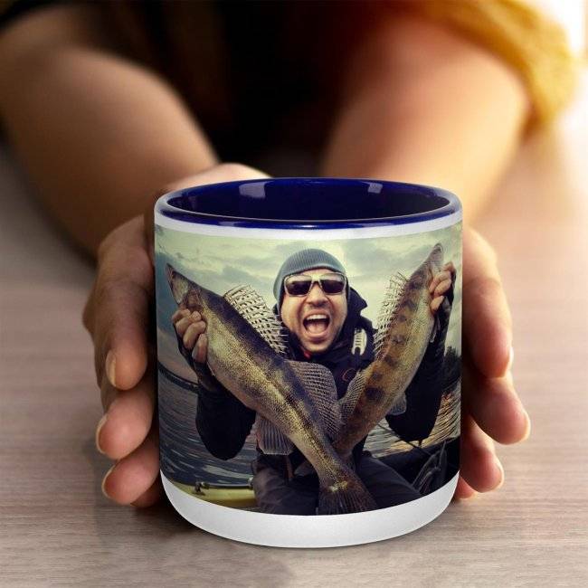 Tassendruck Fototasse POTT innen dunkelblau Osterangebot