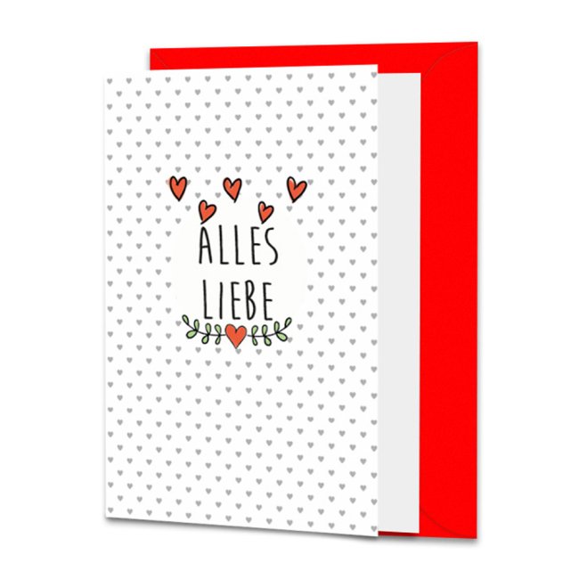 Tassendruck Grußkarte Alles Liebe