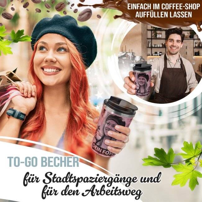 Tassendruck Edelstahlbecher mit Glitzereffekt - 350 ml - in 4 Farben Sonderangebote
