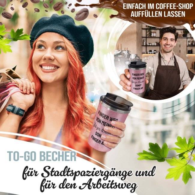 Tassendruck Glitzer-Edelstahlbecher mit Wunschtext - 350 ml - in 4 Farben Riesige Ersparnisse