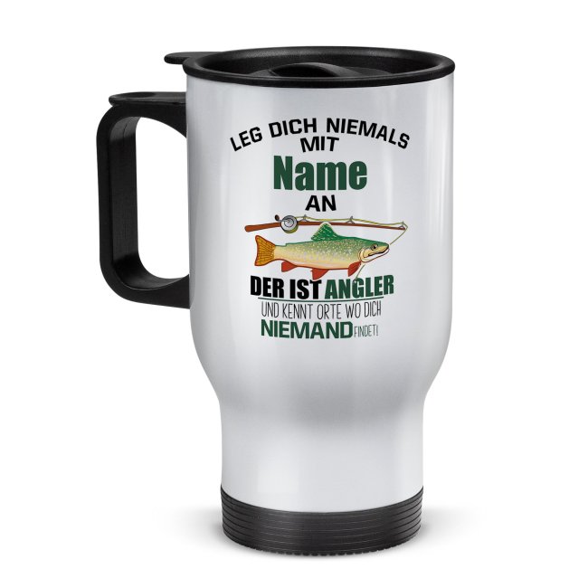 Tassendruck Edelstahl-Thermobecher - Angler kennt Orte - mit Name personalisierbar Letzte 3 Tage